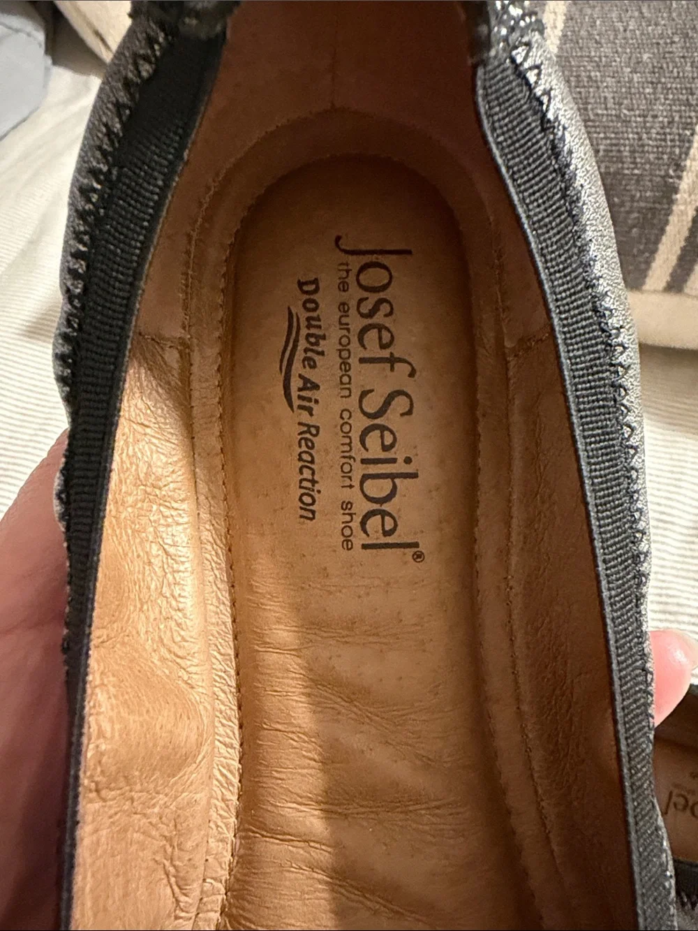 Josef Seibel Pippa Ballet Flats - silver and Black - Size 39